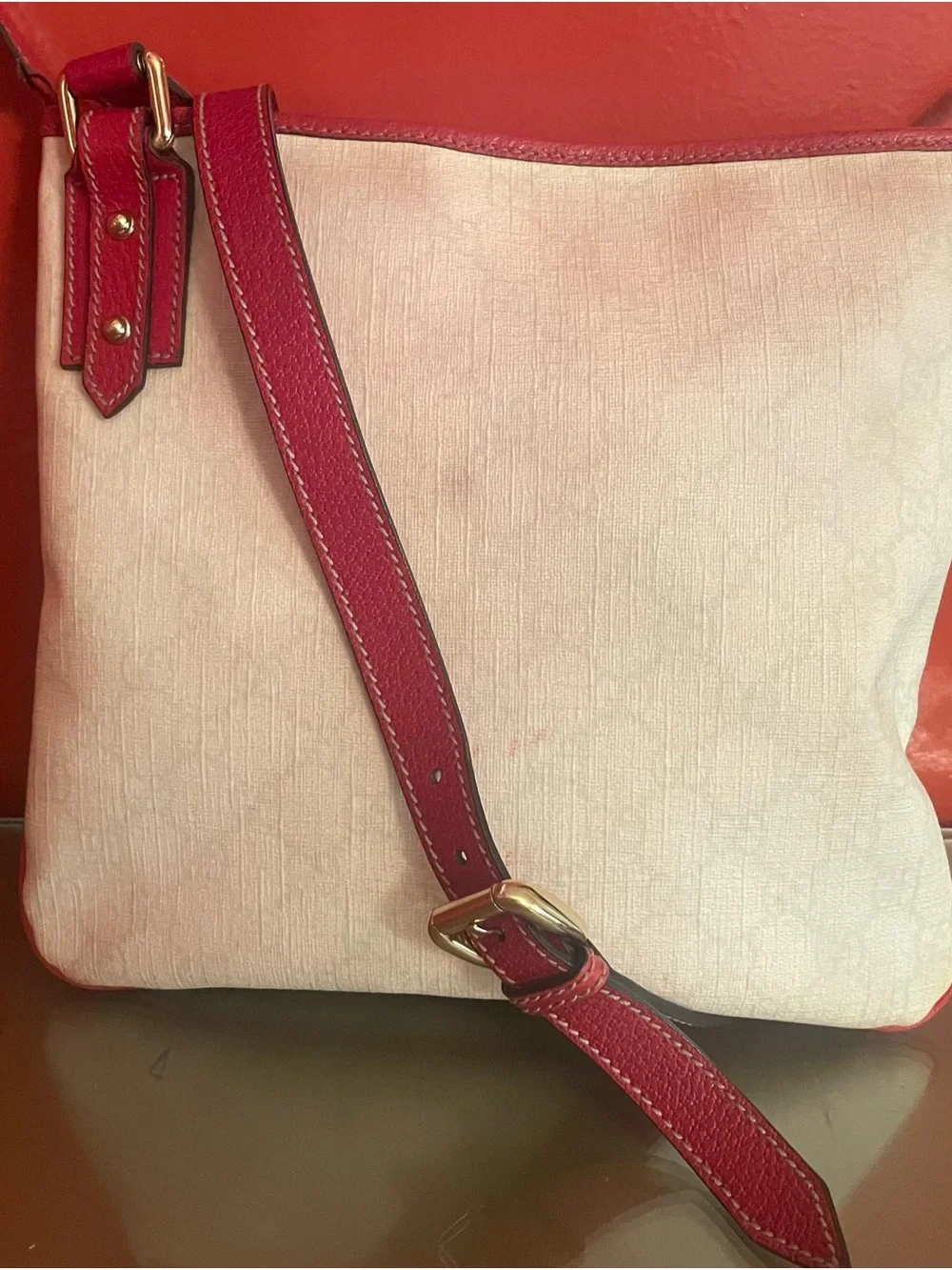 Gucci White GG Love Heart Tattoo Collection Crossbody Bag